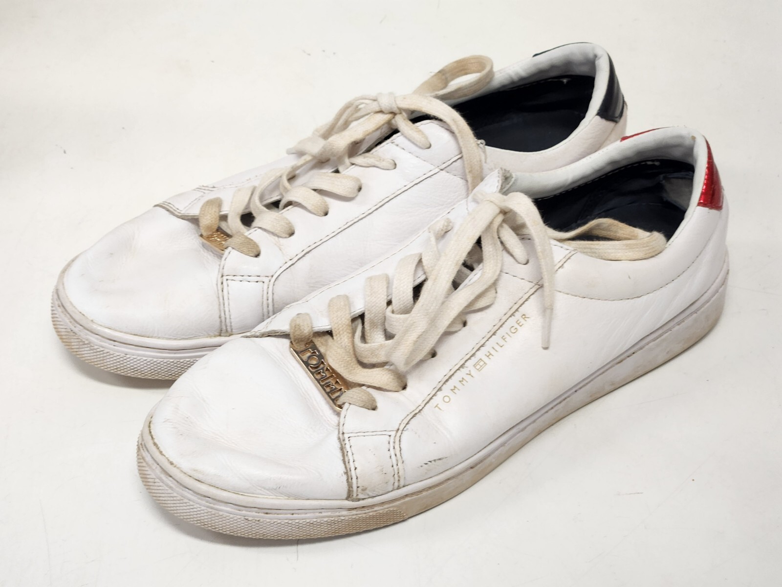 Tommy Hilfiger Womens Essential Leather Sneakers Shoes - White - UK 7 USA 9.5 image 3