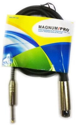 MAGNUM PRO MDJM106 PRO Series 6ft XLR Female Plug to 1/4 Inch Mono Male Plug