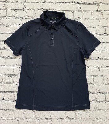 NWOT North End Women s Size Small Dark Gray Polo Collared 1/4 Button Up Shirt