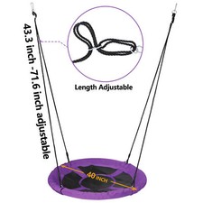 Kids Round Saucer Tree Swing Set Waterproof 900D Oxford Fabric Outdoor Backyard