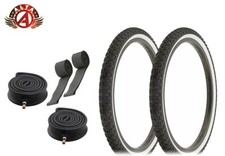 Alta BICYCLE 20 X 1.75 BMX TIRES BK/WHITE COMP III TREAD HEAVYDUTY TUBES 6PC SET