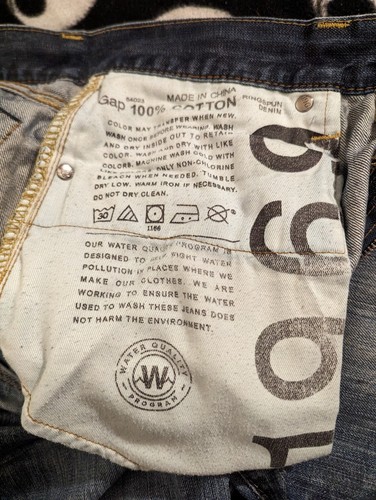 Gap 1969 Mens Jeans Size 32×30 Boot Fit Dark Star Distressed Destroyed - Picture 8 of 8