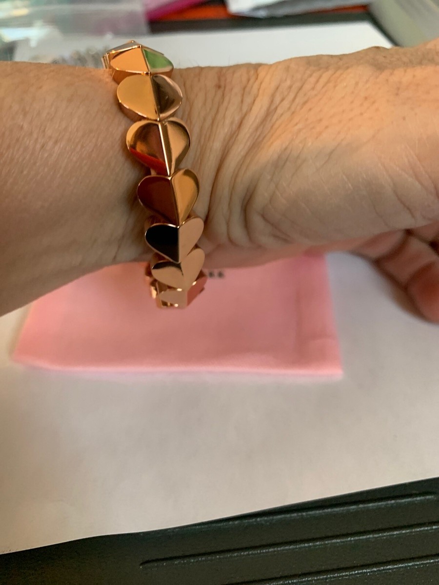 $78 Kate Spade HERITAGE SPADE heart stretch bracelet rose