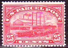 #Q9 PARCEL POST. MEDIUM FINE 3. HINGED ORIGINAL GUM. SCV $52.50