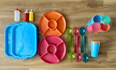Picknick Camping Kunststoff Serviergeschirr BBQ Geburtstag Sommer Strand Party 20 Artikel