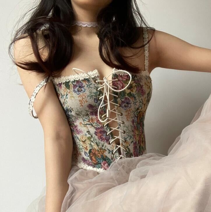 Summer in Bloom Floral Corset Top-FINAL SALE