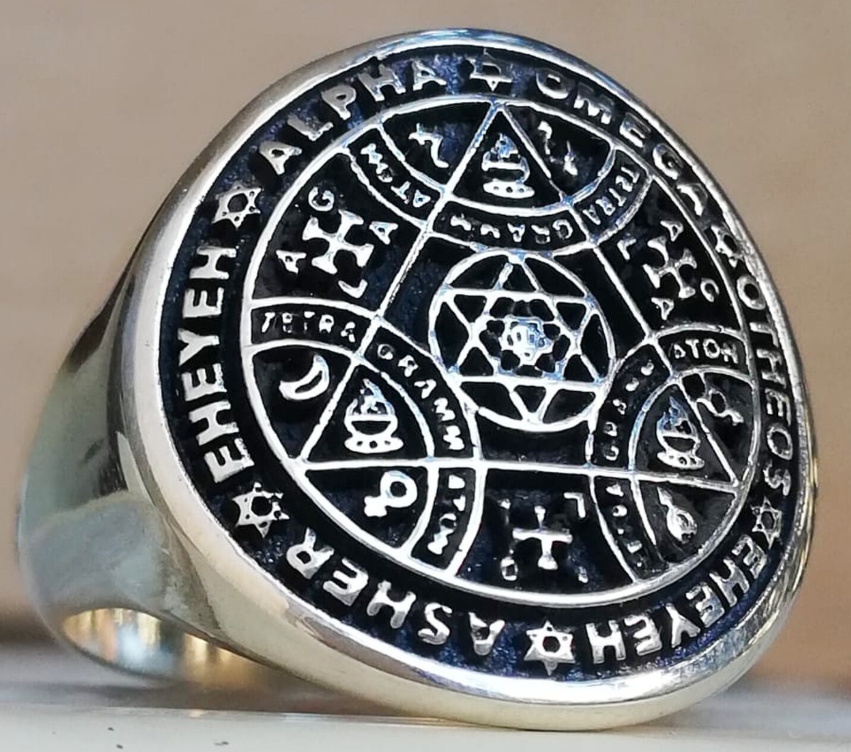 Solid Sterling Silver 925 Enochian Sigil of Protection