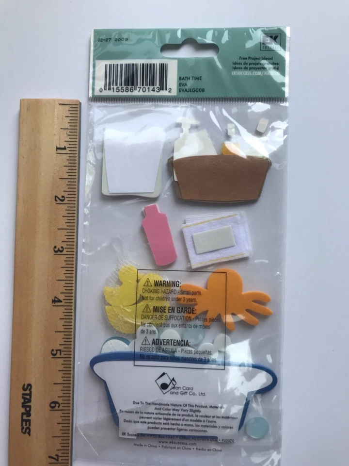 Jolee's Difícil de Encontrar Nuevo Bebé Espuma Baño Libro de Recortes Pegatinas Paquete Bañera Burbujas Nuevo de Lote Antiguo Foto 3 de 4