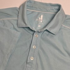 Johnnie-O Men's Medium Crystal Blue West Coast Prep Polo Pima Cotton