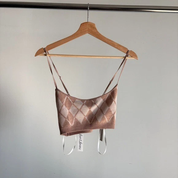 $99 NWT Brown For Love And Lemons “Cassidy” Knit Bralette Sz Large - Image 4 of 4