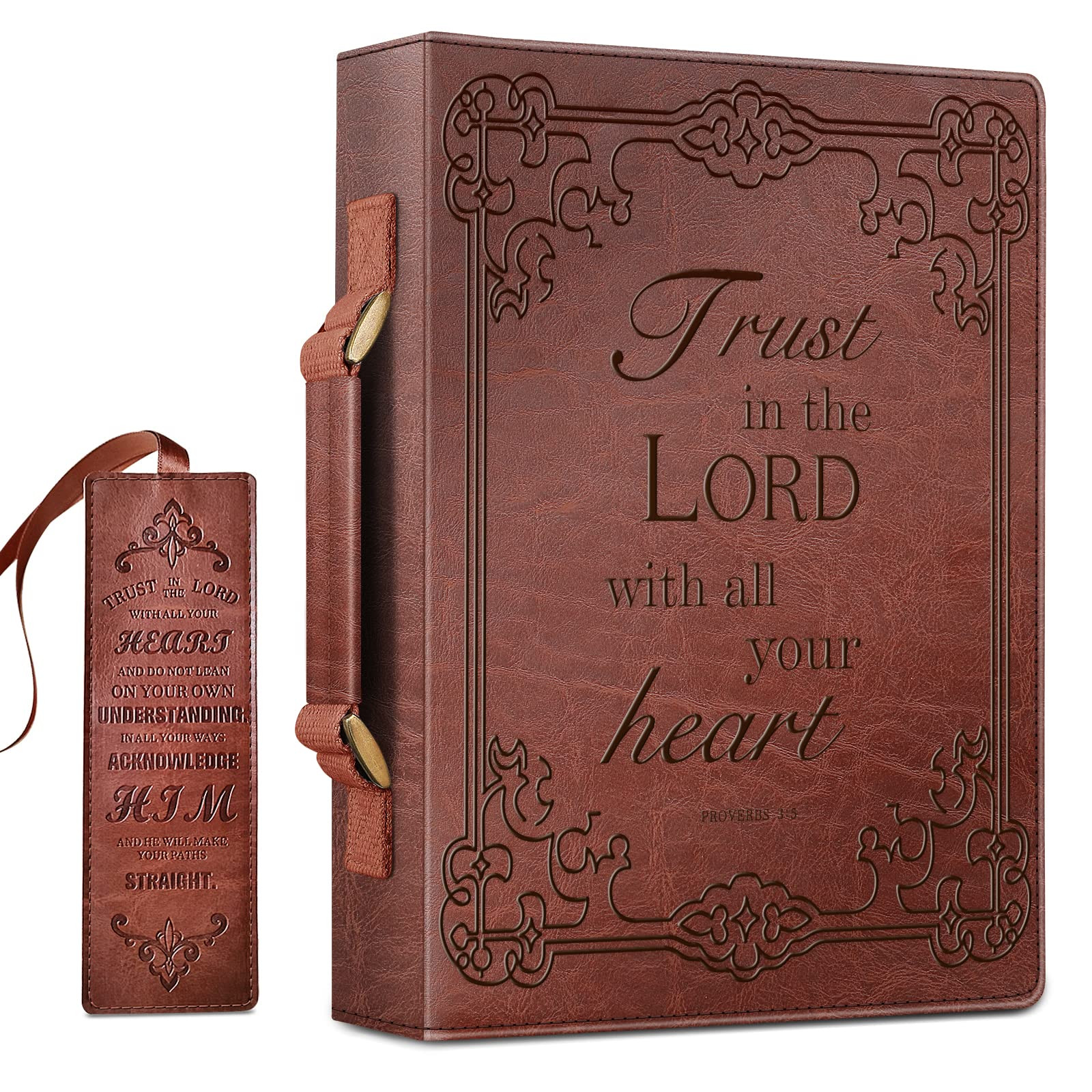 Large Classic Bible Cover Vegan Leather Carrying Book Case Church Bag Bible P...