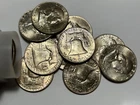 1961 D BU FRANKLIN HALF DOLLAR ROLL / 20 COINS - MOST ARE TONED