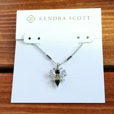 Kendra Scott Bee Silver Pendant Necklace Crystal