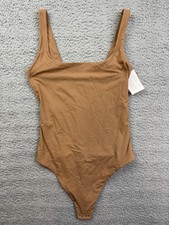 Auden Bodysuit Womens Small Brown Tank Shapewear Stretch One Piece Intimates