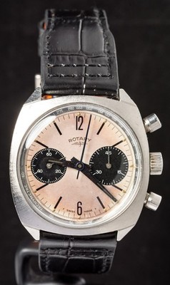 Rotary Panda Big Eye Chronograph Herren Handaufzug Vintage Swiss Uhr -- funktioniert