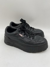 PUMA Mayze Womens Size 8.5 Stack Low Black Sneakers 384412-02 Platform Shoe