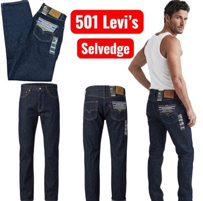 Levi s 501 Straight Fit Japanese Selvedge Blue Tab Denim Jeans L32