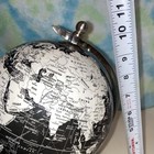Rotating Tabletop World Globe 10in Black & White Wood Base Metal Meridian — photo 10