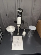 BONSENKITCHEN Handheld Blender, Grinder, Cup, Beater, Stainless Steel, Booklet