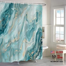 Teal Marble Shower Curtain 72x72 Inches - Abstract 72"W x 72"L - Pack of 1