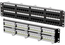 10Gbps Cat6A Patch Panel 48 Port, Network Patch Panel UTP 19-Inch, Wallmount ...