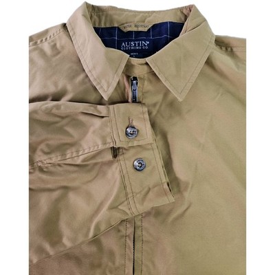 Vtg Austin Clothing Co Tour Full Zip Jacket Men L Brown Lined Pockets Golf