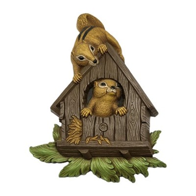 VTG 1977 HOMCO Squirrels Chipmunk Bird House Wall Hanging  Home Decor Plaque 