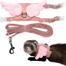 Ferret Harness and Leash with Adjustable Buckle for Small Pets, Small, Pink