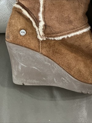 UGG® AUSTRALIA SANDRA 5449 CHESTNUT SHEEPSKIN KNEE HIGH BOOTS Size