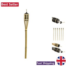 Natural Bamboo Tiki Torch with 220ml Oil Capacity for Relaxing Outdoor Evenings