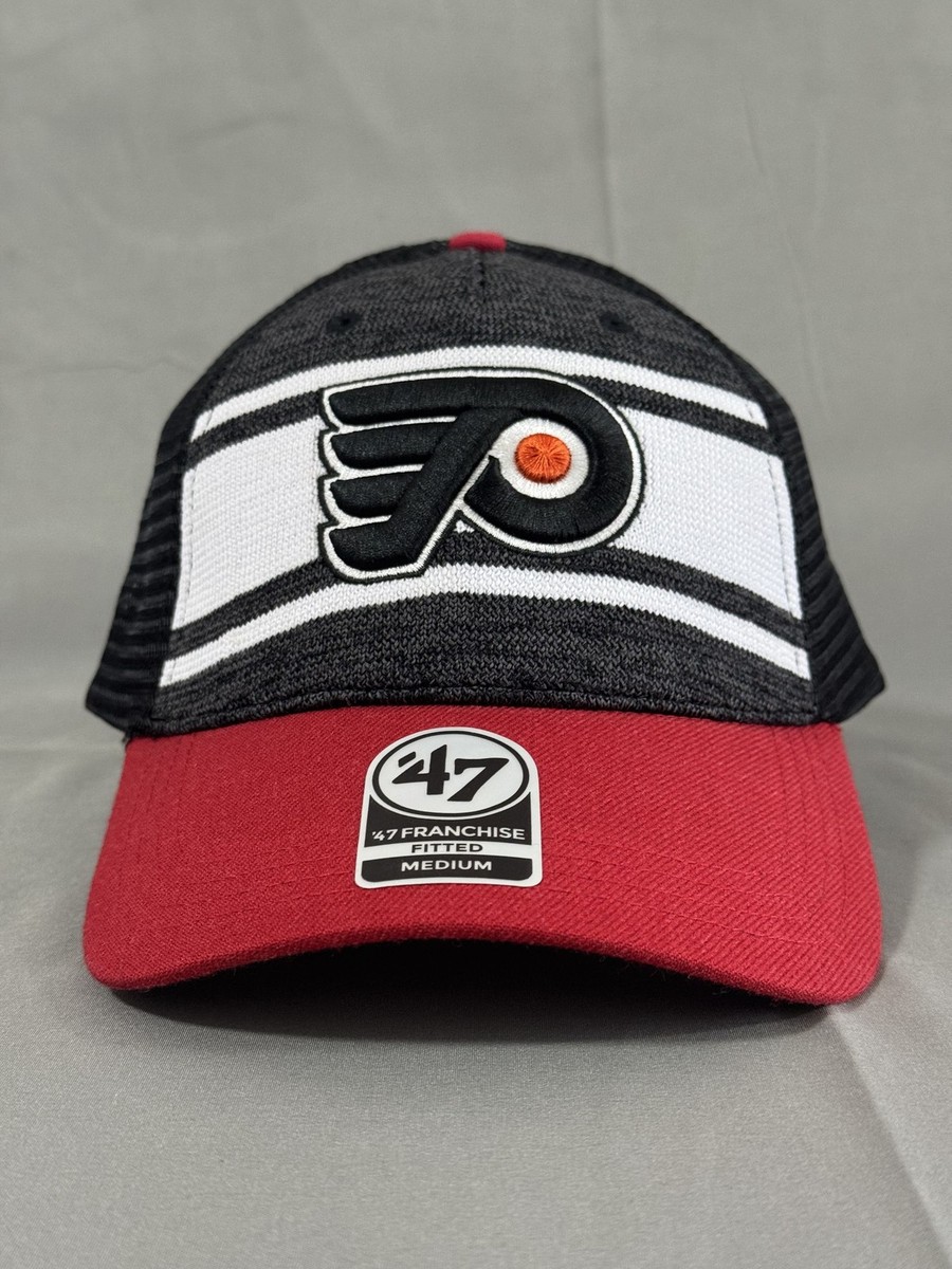 '47 Brand Philadelphia Flyers NHL Trucker Snapback Hat Black Red Mesh