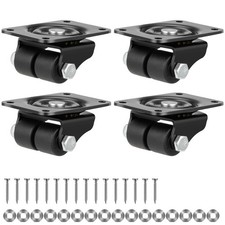 1 Inch Caster Wheels Set of 4 Heavy Duty Low Profile Plate Swivel Casters