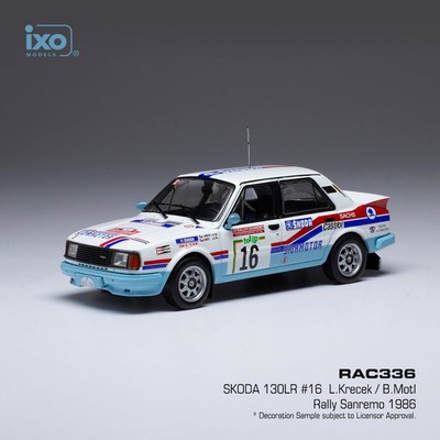 Škoda 130 LR Nr.16 Rallye Sanremo 1986 Ladislav Křeček/Borivoj Motl IXO 1:43