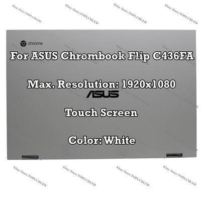 14'' Asus Chromebook Flip C436FA FHD LCD LED Montage Anzeige Vollständige Weiß