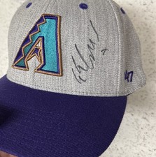 Arizona Diamondbacks 47 Brand  L Fitted Hat Autographed Pos. Tony Womack Gray