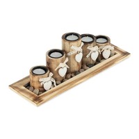 Teelichthalter KerzenstäNder Mit Tablett Deko Kerzenhalter Tischdeko Set