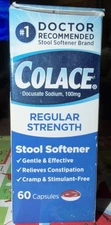 Colace Regular Strength Stool Softener - 100 mg 60 Capsules Exp 10/2027