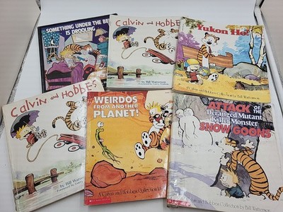 Calvin and Hobbes Collection Lot of 6 Vintage Books- Bill Watterson Lazy Vintage
