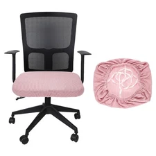 Office Chair Cover, Grid Computer Chair Seat Cover, L(45-48cm), Pink