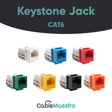 CAT6 Keystone Jack Network Ethernet 8P8C 110 Punch Down RJ45 Plug Multi-Pack LOT