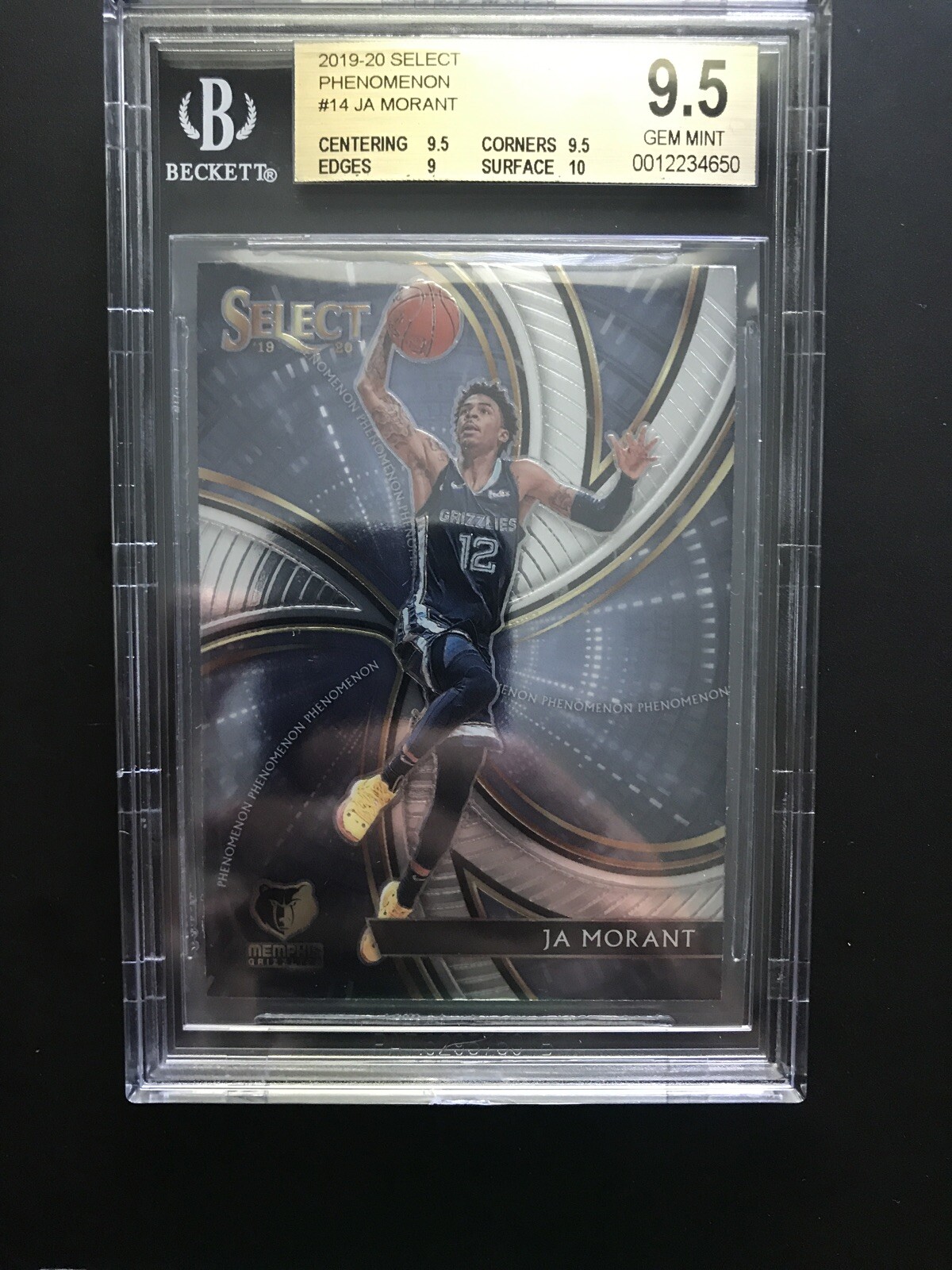 2019-20 Select Ja Morant Phenomenon Bgs 9.5 Gem Mint