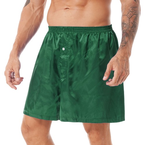 Men Shorts Silk Satin Boxer Pajamas Shorts Sleepwear Underwear Sleep Shorts - Picture 28 of 94