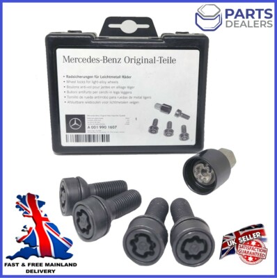 GENUINE MERCEDES A B C E SLK CLASS WHEEL NUT BOLT LOCKING KEY SET 
