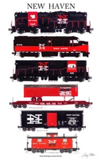New Haven Freight Train 11"x17" Railroad Poster by Andy Fletcher signed