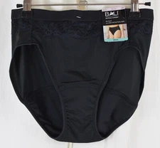 Bali Women's Confident Hi Cut Period Underwear Brief Black Size Medium
