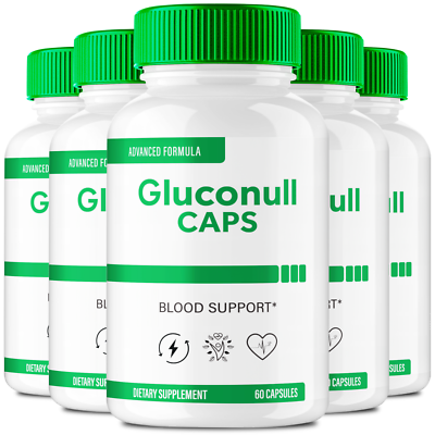 #ad 5 Pack Gluconull Caps Gluco Null for Blood Sugar amp; Pressure Support $54.95
