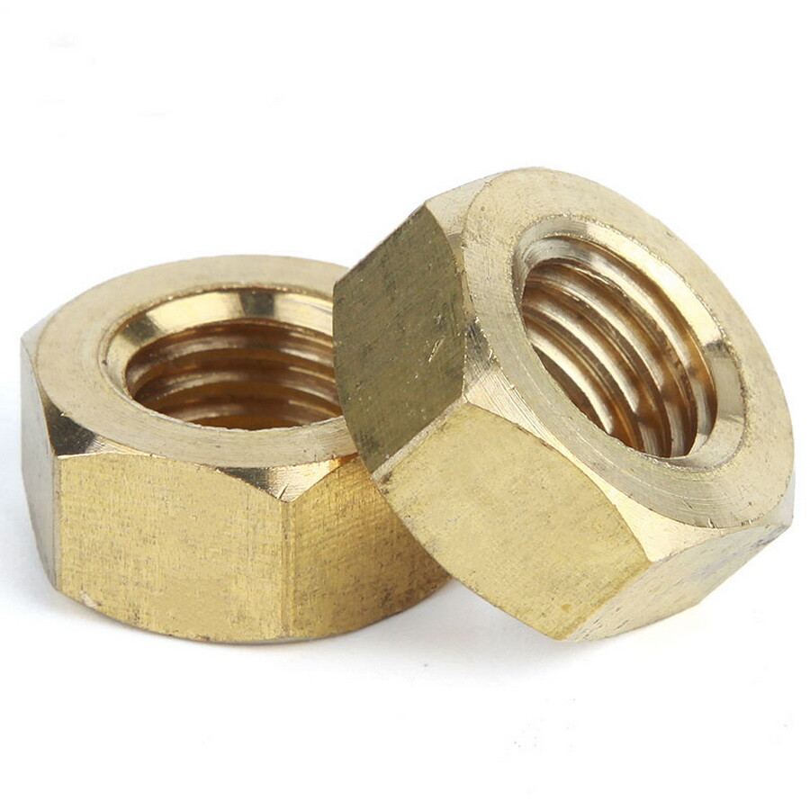 product-1-1 Solid Brass Full Hexagon Nuts Copper Hex Nut M2 M2.5 M3 M4 M5 M6 M8 M10 M12