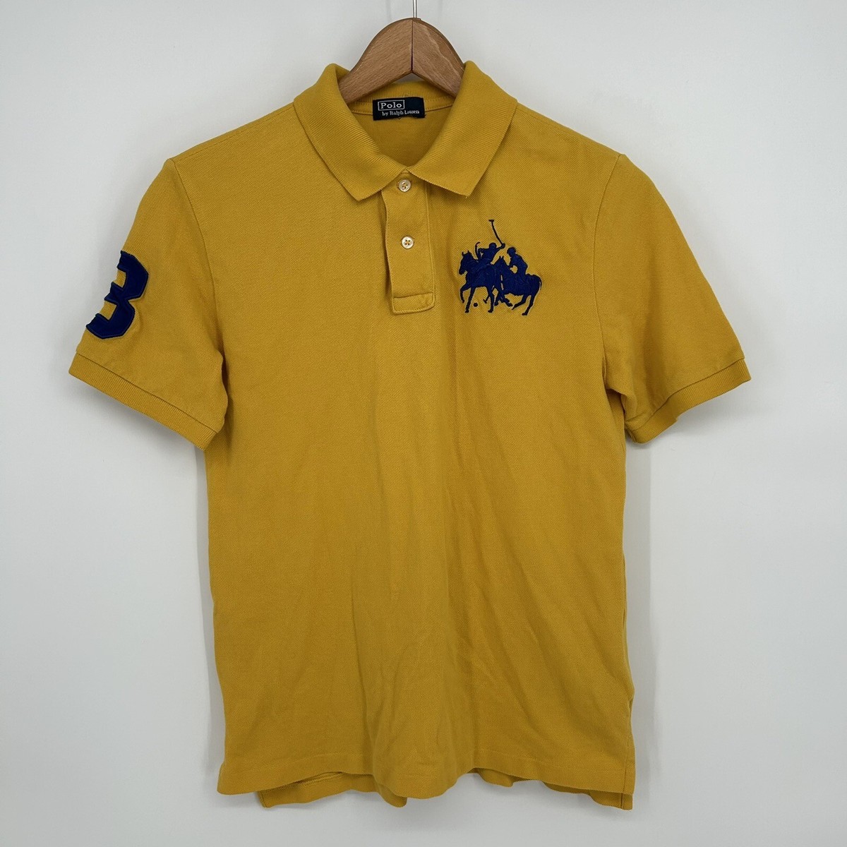 POLO RALPH LAUREN【S】現行 リネンシャツ 刺繍ポニー イエロー Ralph Lauren Polo Shirt Boys Medium Yellow Dual Match Pony Youth