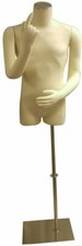 Adult Male Off White Headless Dress Form with Flexible Arms and Metal Base