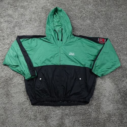 Ralph Lauren Polo Sport Jacket Windbreaker Mens Large Starbucks Colorblock Green